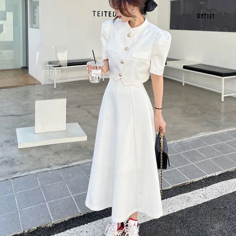 Women 2022 Summer New Two Piece Set Female Blazer Top & Midi Skirt Fashion Casual Chic Lady Outfits Elegant Suits Suits N40
Women 2022 Summer New Two Piece Set Female Blazer Top & Midi Skirt Fashion Casual Chic Lady Outfits Elegant Suits Suits N40