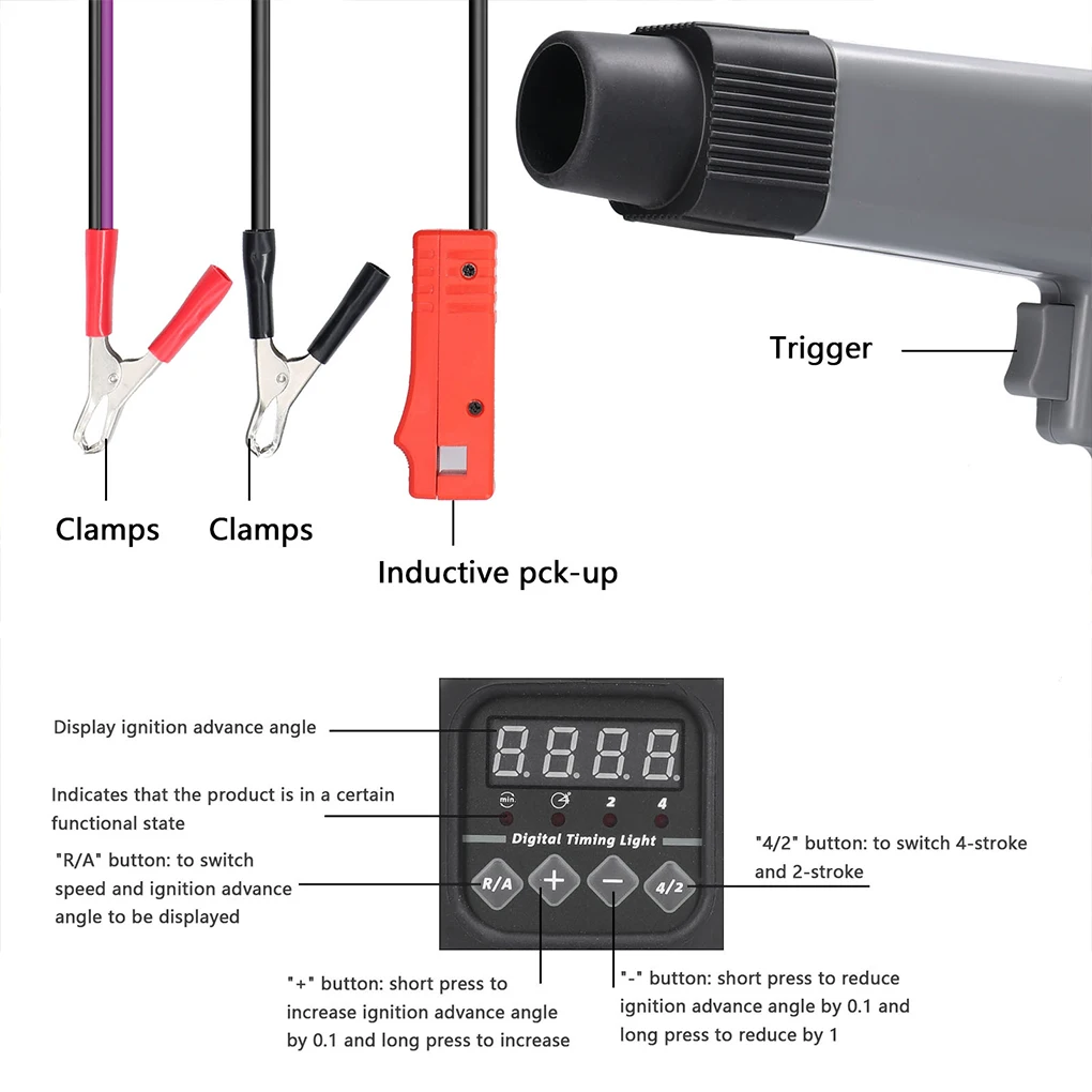 Universal Digital Display Inductive Timing Light Automatic Engine Ignition Detector Automotive Automobile Diagnostic
Universal Digital Display Inductive Timing Light Automatic Engine Ignition Detector Automotive Automobile Diagnostic