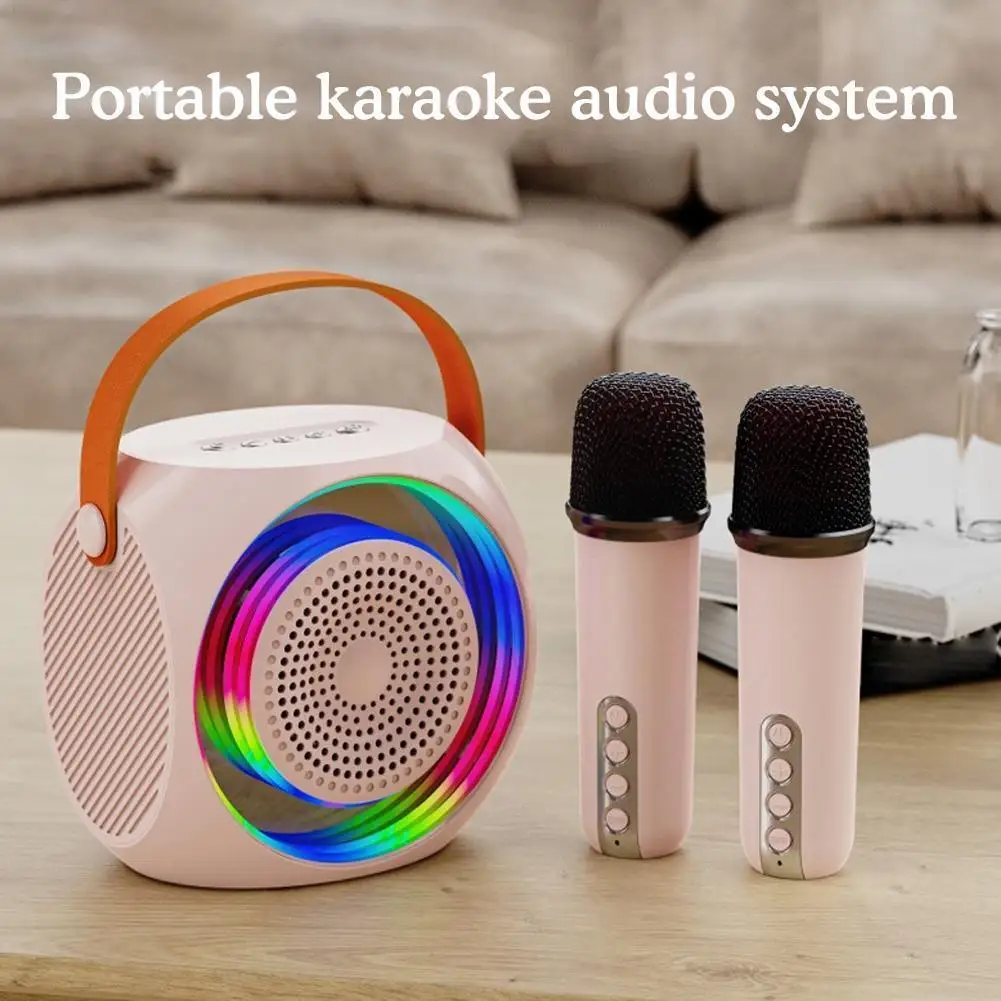 Mini Portable Bluetooth Speaker with Wireless Mic for Adults and Kids with Led Light Home Party Karaoke Supports TF Card/US U2A0
Mini Portable Bluetooth Speaker with Wireless Mic for Adults and Kids with Led Light Home Party Karaoke Supports TF Card/US U2A0