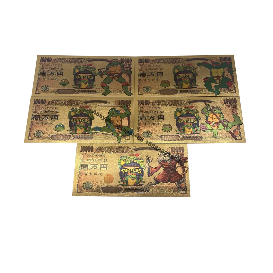 Retail Japanese Anime TMNTNinja Turtles 24k Gold plated Banknotes Vintage Creative Birthday Gift Metal craft souvenir card
Retail Japanese Anime TMNTNinja Turtles 24k Gold plated Banknotes Vintage Creative Birthday Gift Metal craft souvenir card