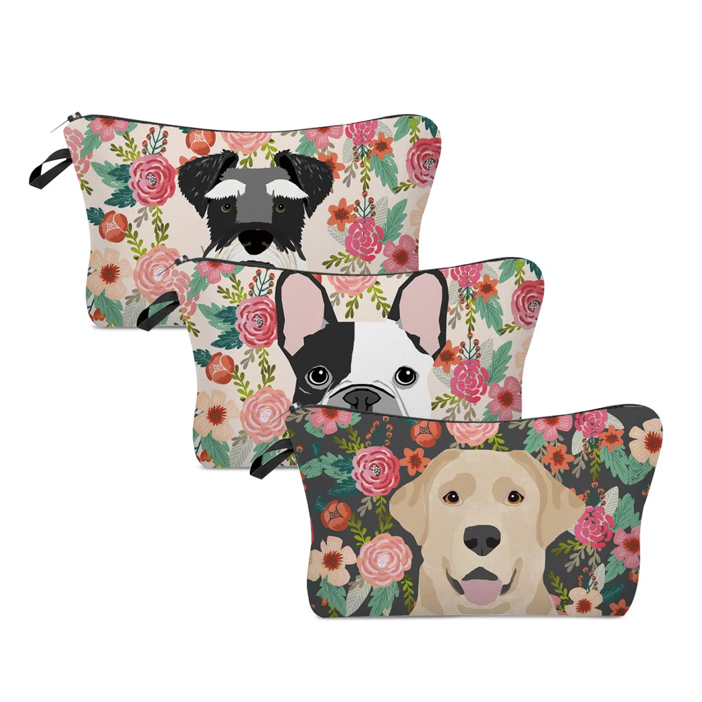 Women Portable Cosmetic Bags Flower Dog Print Wash Bag Pouch Travel Storage Zip Toiletries Organizer Female Pocket Money Bag
Women Portable Cosmetic Bags Flower Dog Print Wash Bag Pouch Travel Storage Zip Toiletries Organizer Female Pocket Money Bag