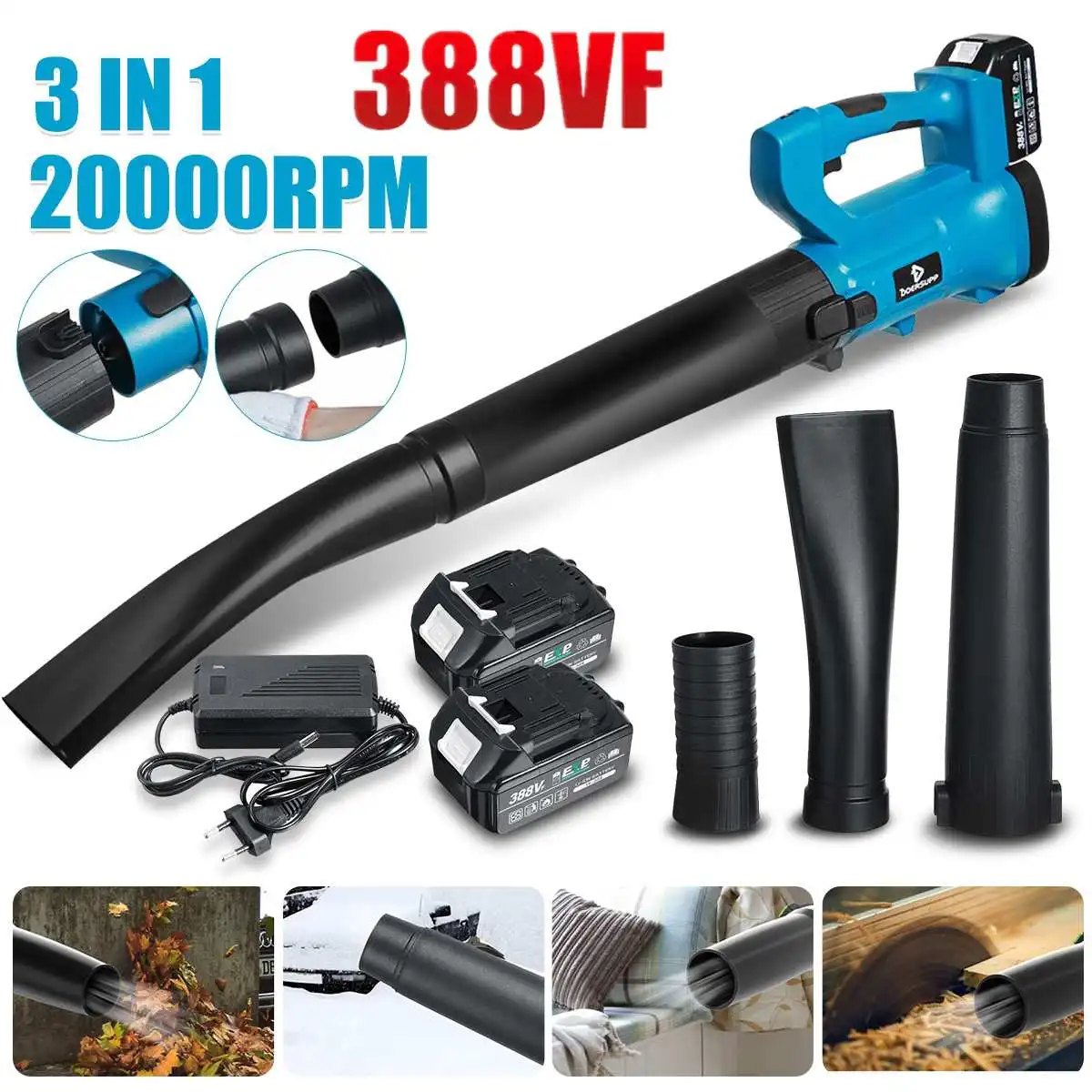 3 IN 1 168km/h Cordless Electric Air Blower 6 Gear Adjustable Blower Dust Collector Sweeper Garden Tools For Makita Battery
3 IN 1 168km/h Cordless Electric Air Blower 6 Gear Adjustable Blower Dust Collector Sweeper Garden Tools For Makita Battery