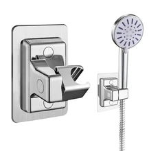 1pc Shower Head Holder Adjustable Wall Mounted Shower Holder Self-Adhesive Showerhead Handheld Bracket Bathroom Accessories