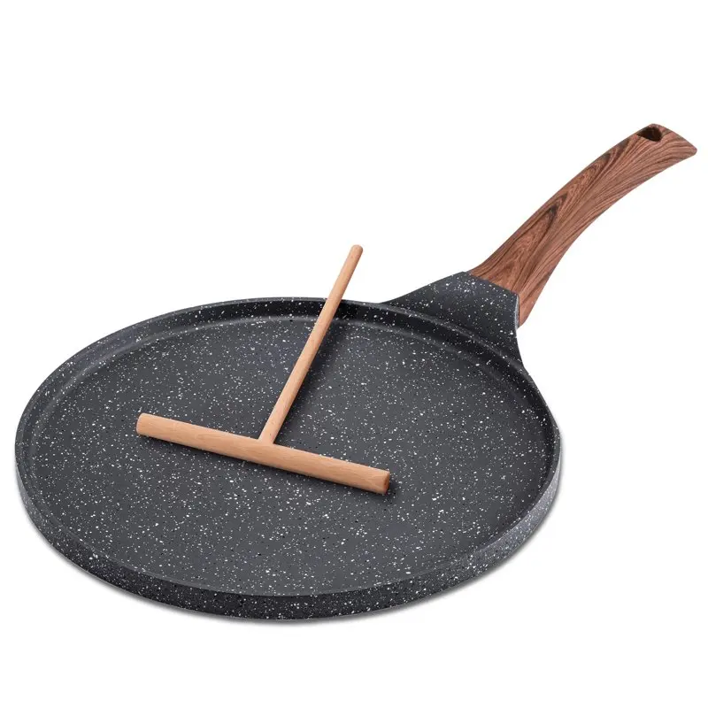 

inch Nonstick Crepe Pan with Spreader Pancake Pan Induction Compatible Dosa Pan Tawa, Gray PFOA Free