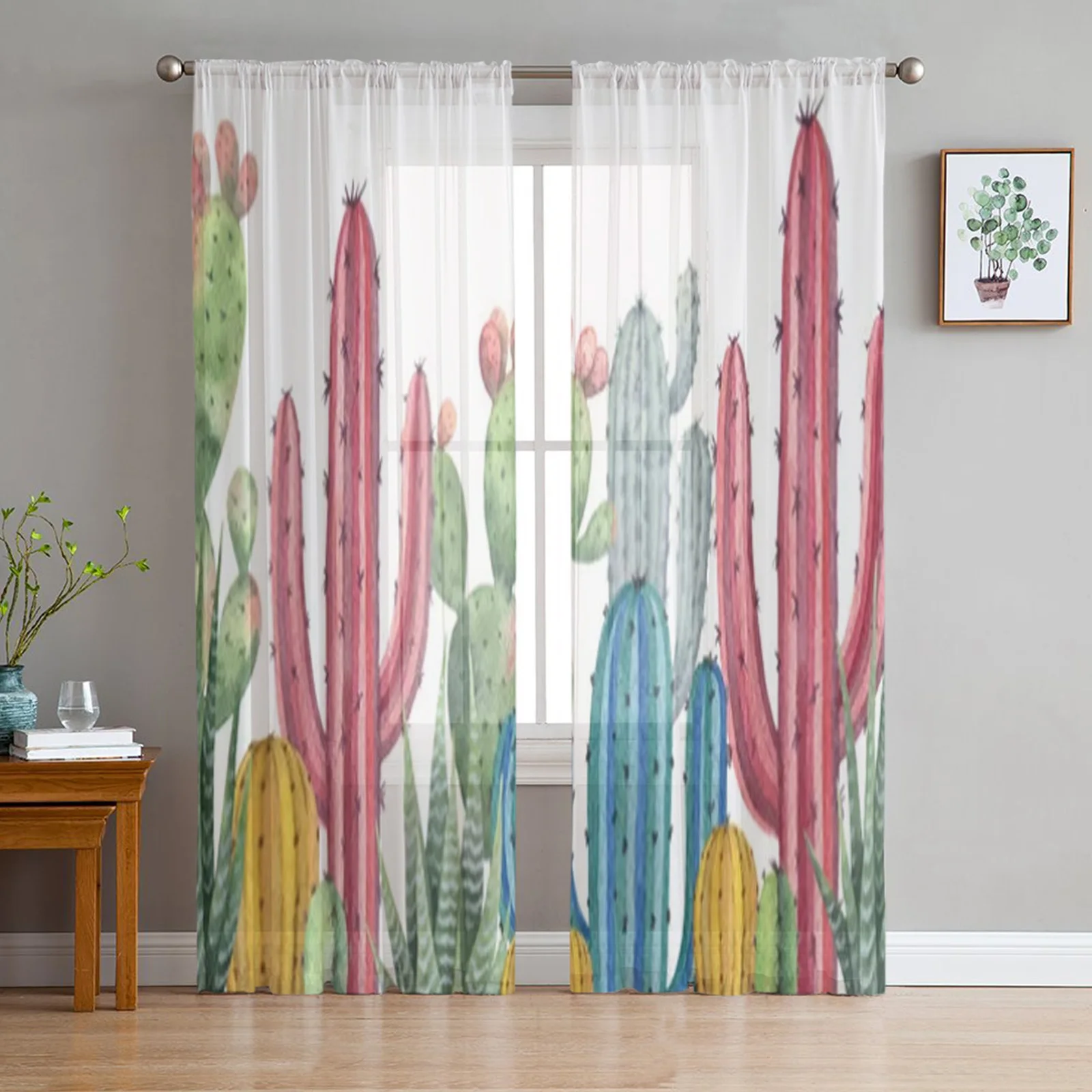 Watercolor Banner of Cacti Succulent Plants Sheer Curtains for Living Room Bedroom Voile Drapes Balcony Printed Tulle Curtains
Watercolor Banner of Cacti Succulent Plants Sheer Curtains for Living Room Bedroom Voile Drapes Balcony Printed Tulle Curtains