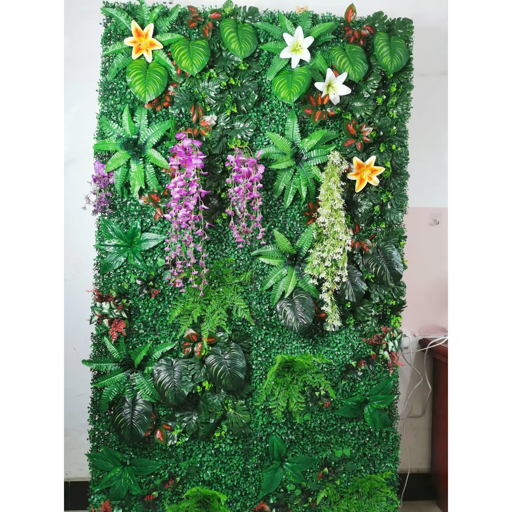 

40*60CM Home Decoration Plant Flowers Artificial Lawn With Lily Wall From The Forest Wedding Birthday Jungle Theme