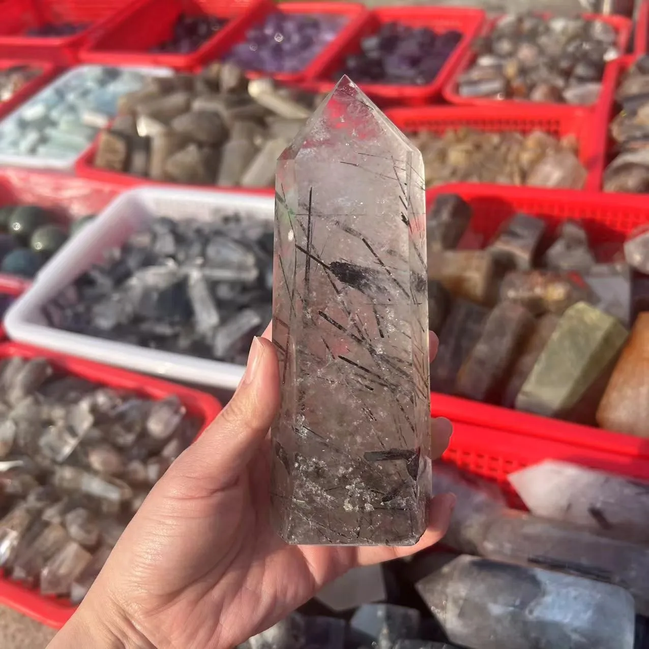 800-1000g Natural Black Rutilated Quartz Crystal Wand Point Specimen Reiki Healing Stone
800-1000g Natural Black Rutilated Quartz Crystal Wand Point Specimen Reiki Healing Stone