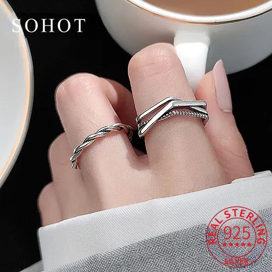 Fashion 925 Sterling Silver Vintage Geometric Adjustable Ring For Fashion Women Party Fine Jewelry Minimalist Accessories
Fashion 925 Sterling Silver Vintage Geometric Adjustable Ring For Fashion Women Party Fine Jewelry Minimalist Accessories