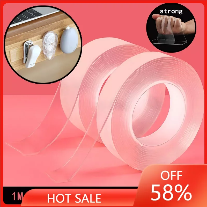 Transparent Nano Tape Washable Reusable Double-Sided Tape Adhesive Nano-no Trace Paste Fixer tape Cleanable House
Transparent Nano Tape Washable Reusable Double-Sided Tape Adhesive Nano-no Trace Paste Fixer tape Cleanable House