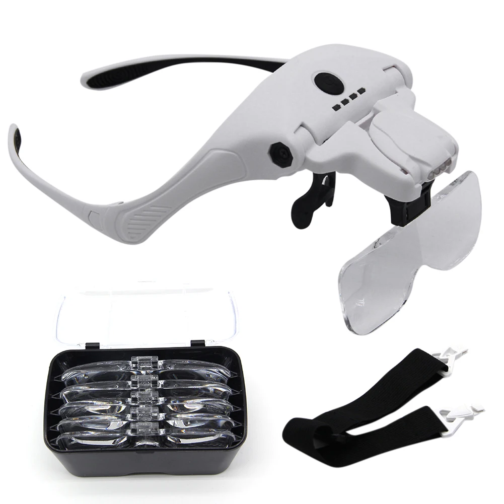 Head Mounted Illuminated Magnifying Glasses USB Charging LED Magnifier Eye Glasses Large Capacity Battery Interchangeable Lenses
Head Mounted Illuminated Magnifying Glasses USB Charging LED Magnifier Eye Glasses Large Capacity Battery Interchangeable Lenses