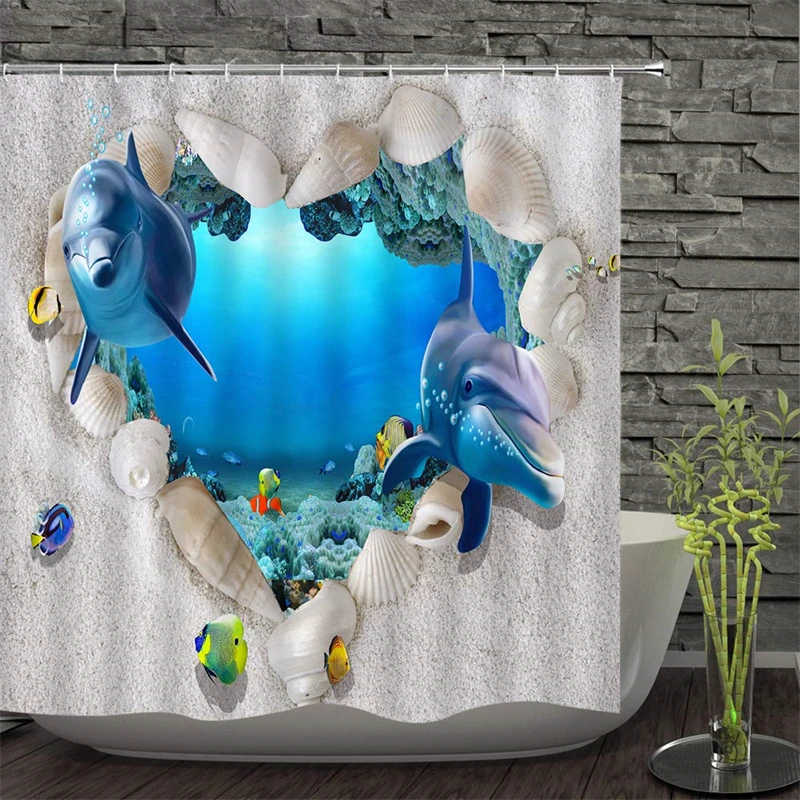 Bathroom Accessories Ocean Theme Bathroom Decoration Dolphin Shower Curtain Blue Underwater World Polyester Fabric Waterproof
Bathroom Accessories Ocean Theme Bathroom Decoration Dolphin Shower Curtain Blue Underwater World Polyester Fabric Waterproof