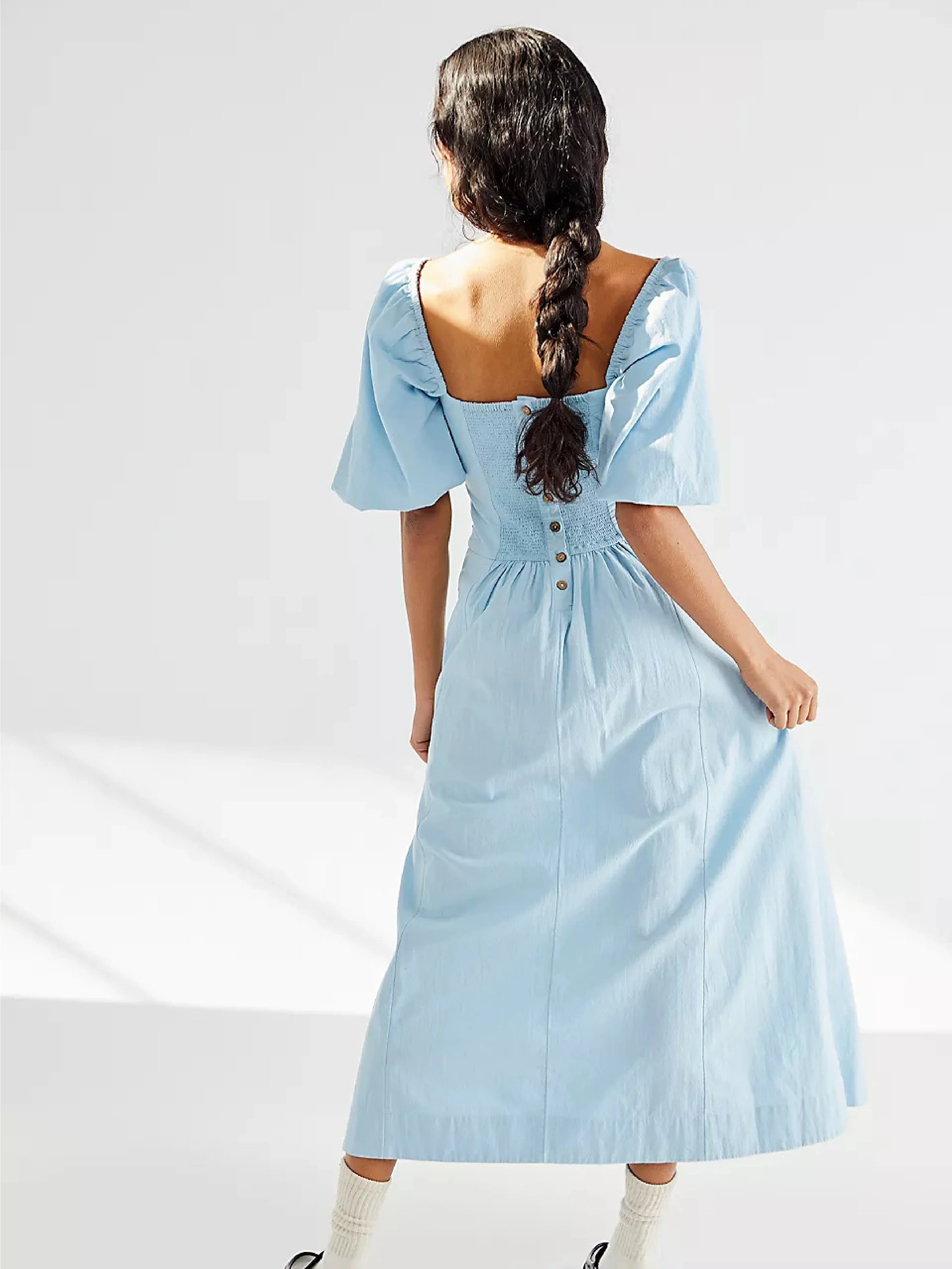 Modest Tea Length A Line Evening Coctail Dress Puff Sleeves Square Collar Backless Celebrity Prom Ball Gown Robe De Soire Femme
Modest Tea Length A Line Evening Coctail Dress Puff Sleeves Square Collar Backless Celebrity Prom Ball Gown Robe De Soire Femme