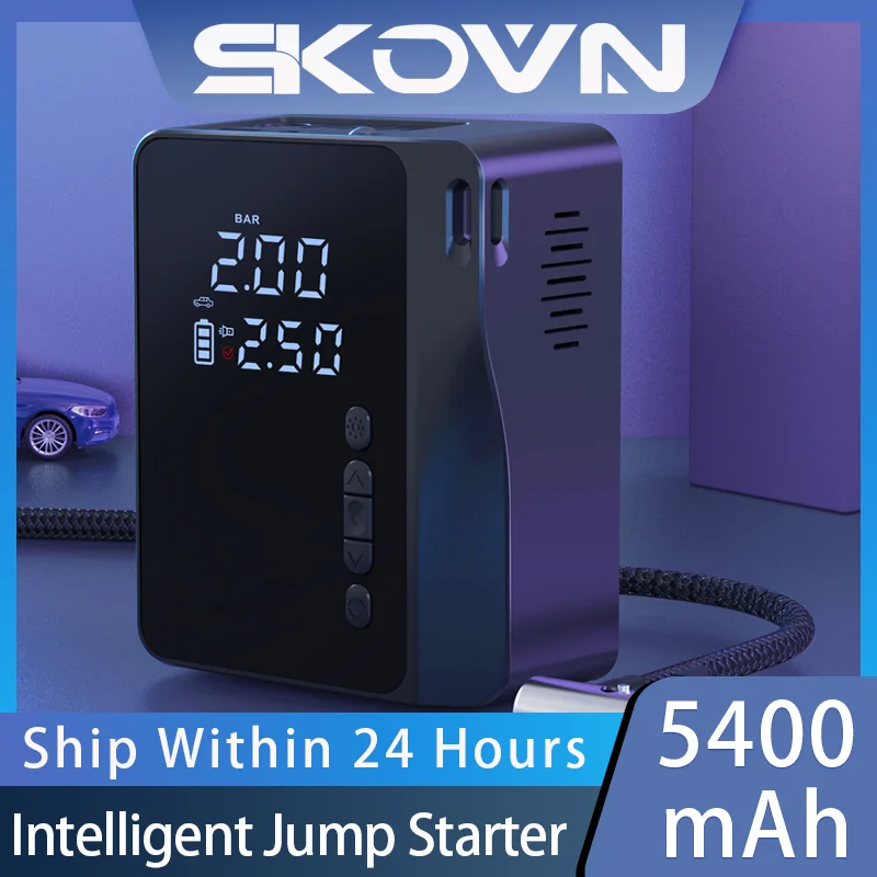 High-Power Wireless Car Jump Starter Inflatable On-Board Intelligent Inflation Pump 5400mAh Power Bank Portable Digital Display
High-Power Wireless Car Jump Starter Inflatable On-Board Intelligent Inflation Pump 5400mAh Power Bank Portable Digital Display
