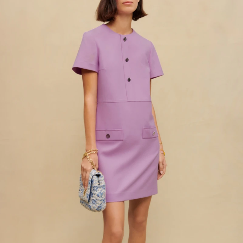 VII 2023 Brand M Fall Women's Clothing Fashion Temperament Gentle Short Sleeve Straight Short Purple Dresses Free Shipping Offer
VII 2023 Brand M Fall Women's Clothing Fashion Temperament Gentle Short Sleeve Straight Short Purple Dresses Free Shipping Offer