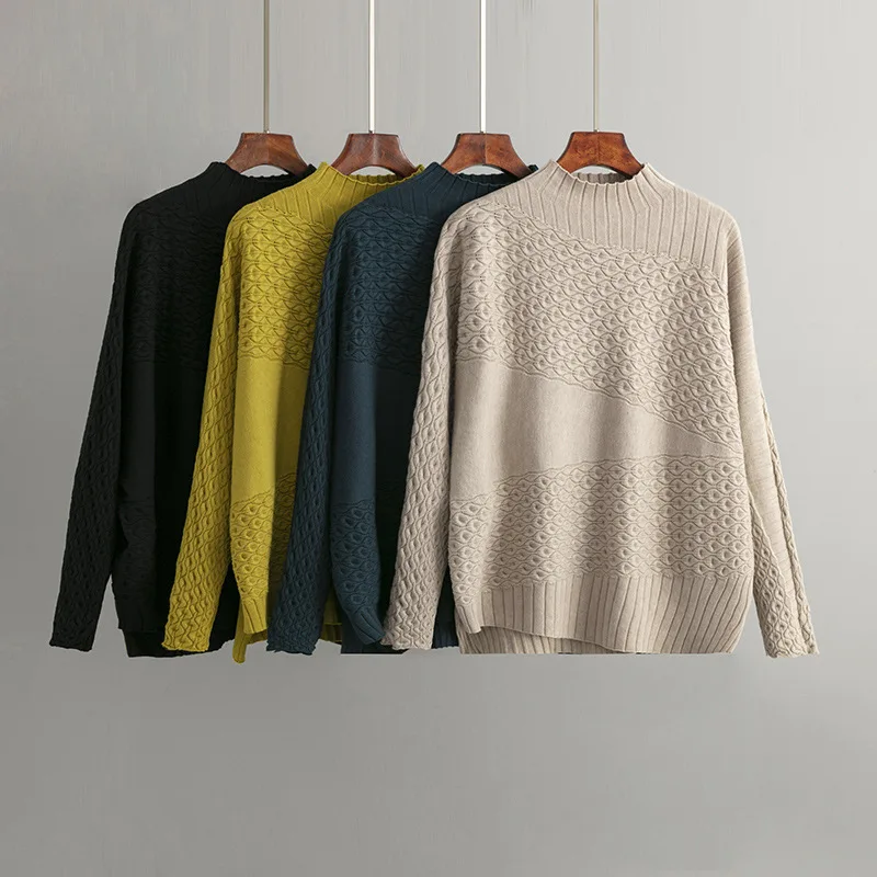 Loose Knit Sweater Half High Neck Autumn And Winter New Simple Long-sleeved Bottoming Small Sweater Female Sweater Tops
Loose Knit Sweater Half High Neck Autumn And Winter New Simple Long-sleeved Bottoming Small Sweater Female Sweater Tops