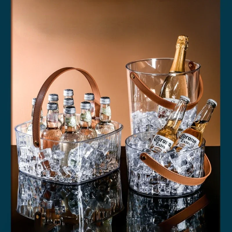 Portable Uncovered Beverage Beer Ice Bucket with Transparent Storage and Refrigeration Ice Storage Bucket 
Portable Uncovered Beverage Beer Ice Bucket with Transparent Storage and Refrigeration Ice Storage Bucket