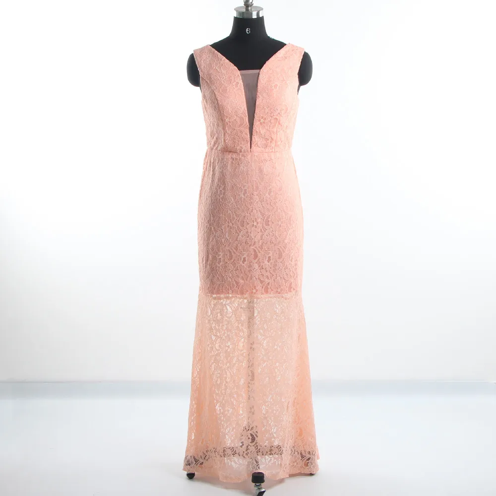 Lace Evening Dresses Deep V-neck Sleeveless Zipper Back Ruched Mermaid Pink Orange Floor Length Plus size Party Dress DR1522
Lace Evening Dresses Deep V-neck Sleeveless Zipper Back Ruched Mermaid Pink Orange Floor Length Plus size Party Dress DR1522