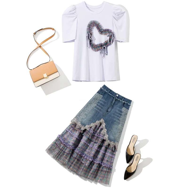 Комплект юбки Guesod для женщин, лето 2022, футболка с цветами, джинсовая юбка, костюм из 3 предметов, новинка
Комплект юбки Guesod для женщин, лето 2022, футболка с цветами, джинсовая юбка, костюм из 3 предметов, новинка