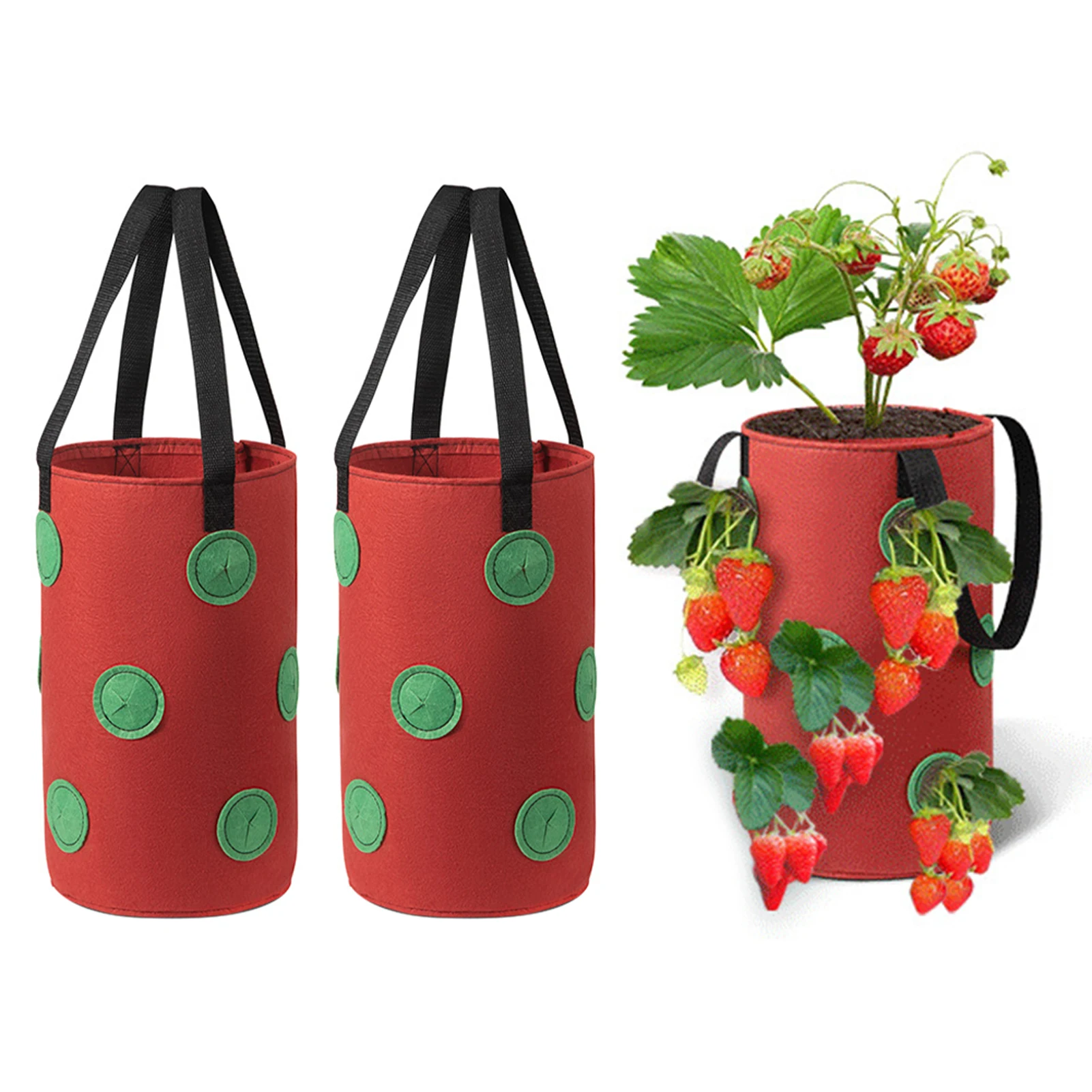 3pcs 12 Hole Breathable Home Garden Heavy Duty Balcony Non-woven Fabric Hanging Strawberry Grow Bag Patio 3 Gallon Multifunction
3pcs 12 Hole Breathable Home Garden Heavy Duty Balcony Non-woven Fabric Hanging Strawberry Grow Bag Patio 3 Gallon Multifunction