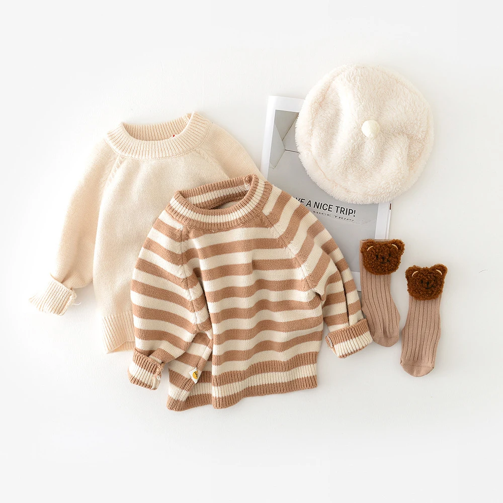 0-3Y Spring Autumn Kids Sweaters Boys Striped Sweater Korean Baby Girls Knitted Soft Long Sleeve Toddler Knitwear Pullover Tops
0-3Y Spring Autumn Kids Sweaters Boys Striped Sweater Korean Baby Girls Knitted Soft Long Sleeve Toddler Knitwear Pullover Tops