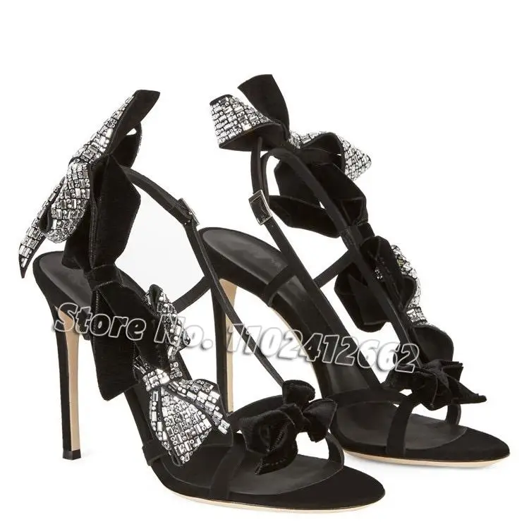 New Rhinestone Butterfly-Knot Sandals Sexy Women's Open Toe High Heels Satin Straps Buckle Stilettos Summer Fashion Ladies Shoes 
New Rhinestone Butterfly-Knot Sandals Sexy Women's Open Toe High Heels Satin Straps Buckle Stilettos Summer Fashion Ladies Shoes