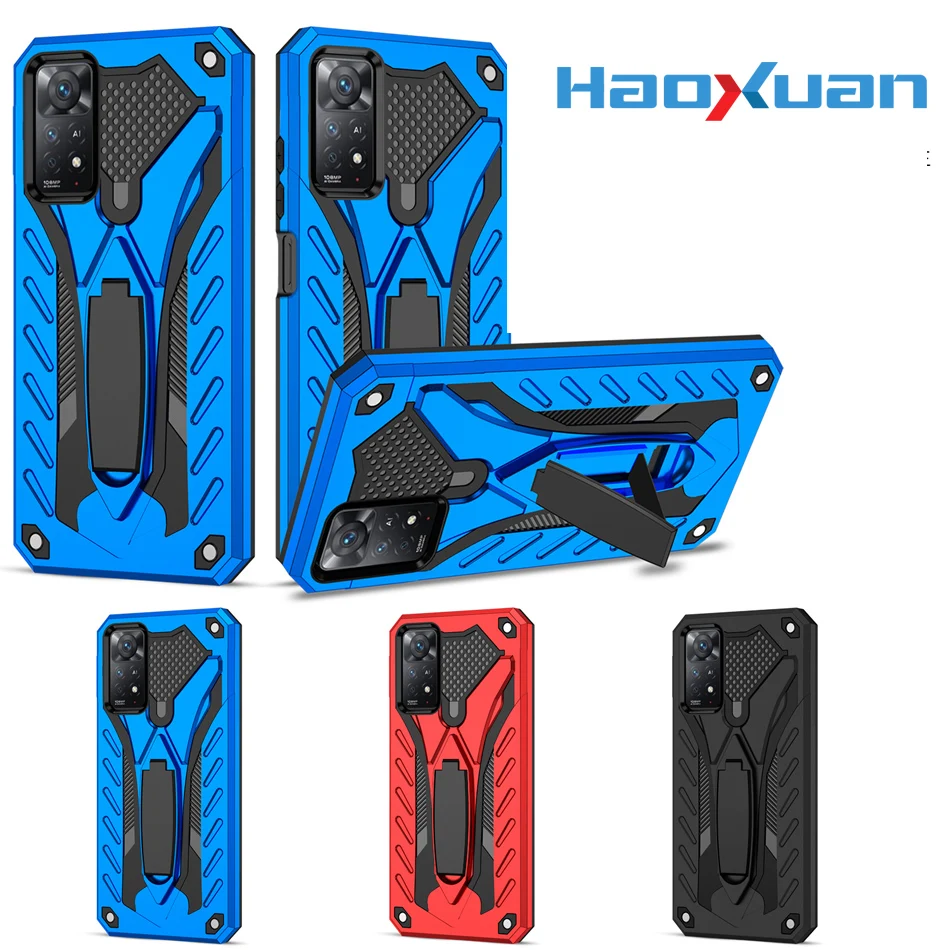 HAOXUAN Military Drop Shockproof Phone Case For Redmi Note 11 11S Luxury Kickstand Protective Cover For Redmi Note 11 Pro 4G 5G
HAOXUAN Military Drop Shockproof Phone Case For Redmi Note 11 11S Luxury Kickstand Protective Cover For Redmi Note 11 Pro 4G 5G
