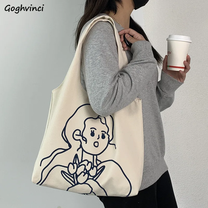Simple Cartoon Shopping Bags Women Anime Graphic Underarm Handbag Canvas Large Capacity Retro Environmental Cute Tender Portable
Simple Cartoon Shopping Bags Women Anime Graphic Underarm Handbag Canvas Large Capacity Retro Environmental Cute Tender Portable