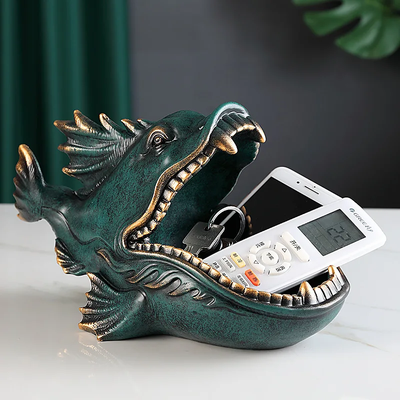 Resin Fish Statue Lantern Fish Figurine Big Mouth Piranha Storage Bowl for Keys Sundries Candies Organizer Container Porch Decor 
Resin Fish Statue Lantern Fish Figurine Big Mouth Piranha Storage Bowl for Keys Sundries Candies Organizer Container Porch Decor