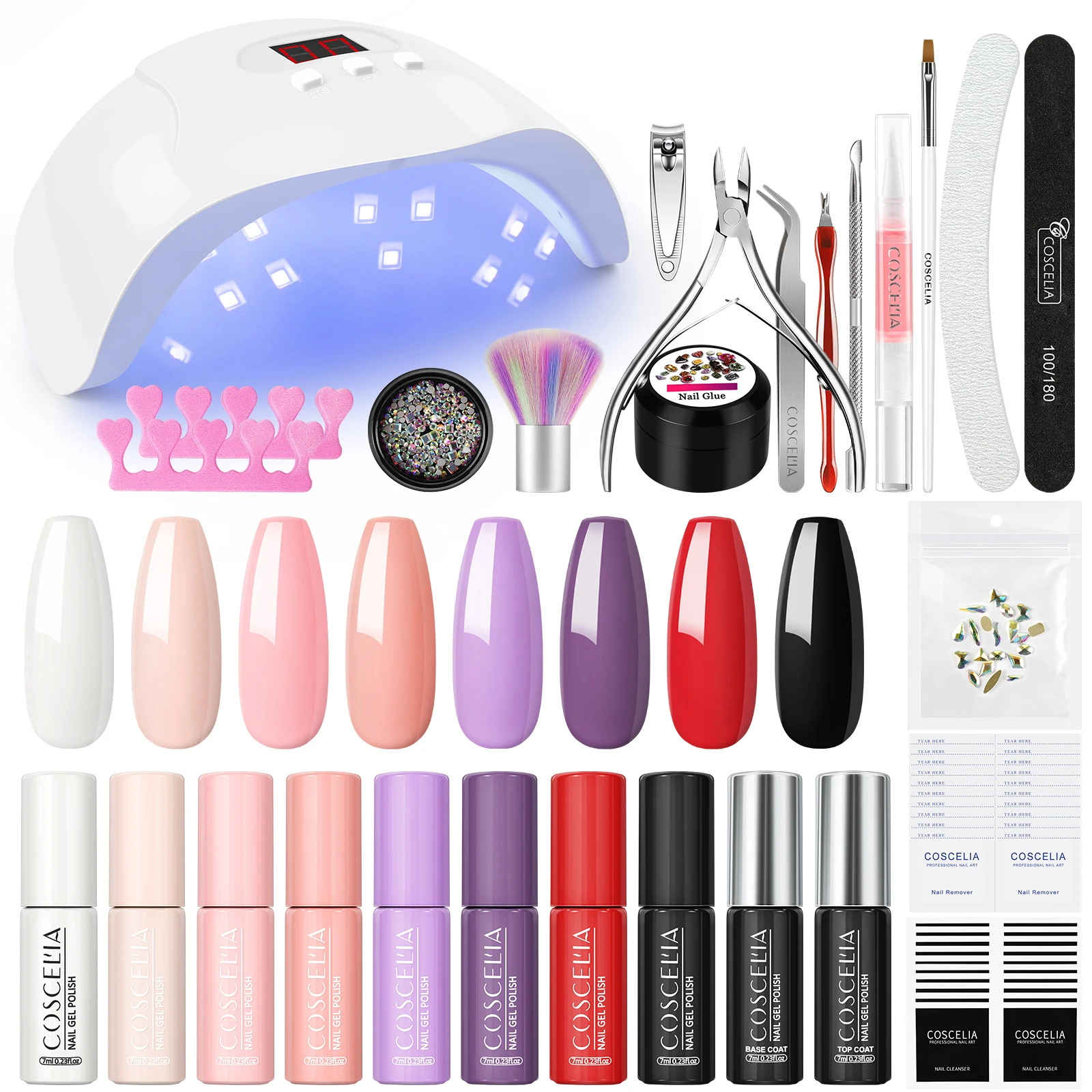 COSCELIA 8 шт. Гель-лак для ногтей 7 мл отмачиваемый УФ-гель Полупостоянный базовый топ и 36 Вт лампа для ногтей стандартный набор для ногтей 
COSCELIA 8 шт. Гель-лак для ногтей 7 мл отмачиваемый УФ-гель Полупостоянный базовый топ и 36 Вт лампа для ногтей стандартный набор для ногтей