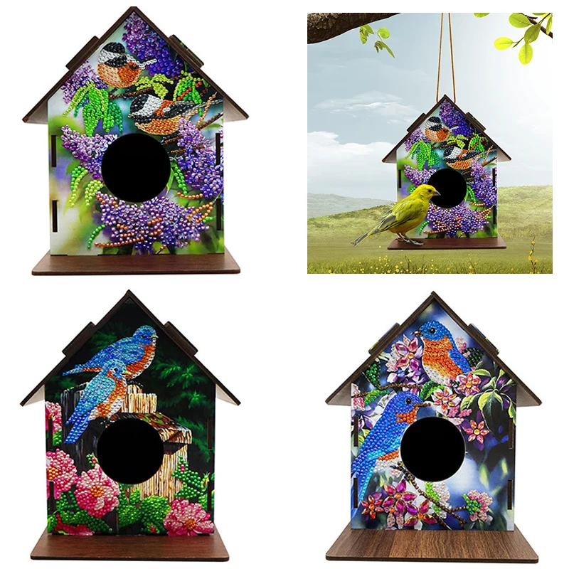 Hanging Bird House DIY Diamond Painting Wooden Bird’s Nest Hut Parrot Cage Shelter for Garden Patio Indoor Outdoor
Hanging Bird House DIY Diamond Painting Wooden Bird’s Nest Hut Parrot Cage Shelter for Garden Patio Indoor Outdoor