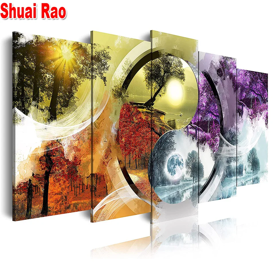 Diy Diamond Painting 5 Panel Ying Yang Four Seasons Of The Year Full Diamond Mosaic New Arrival 5D Embroidery Rhinestone Picture 
Diy Diamond Painting 5 Panel Ying Yang Four Seasons Of The Year Full Diamond Mosaic New Arrival 5D Embroidery Rhinestone Picture