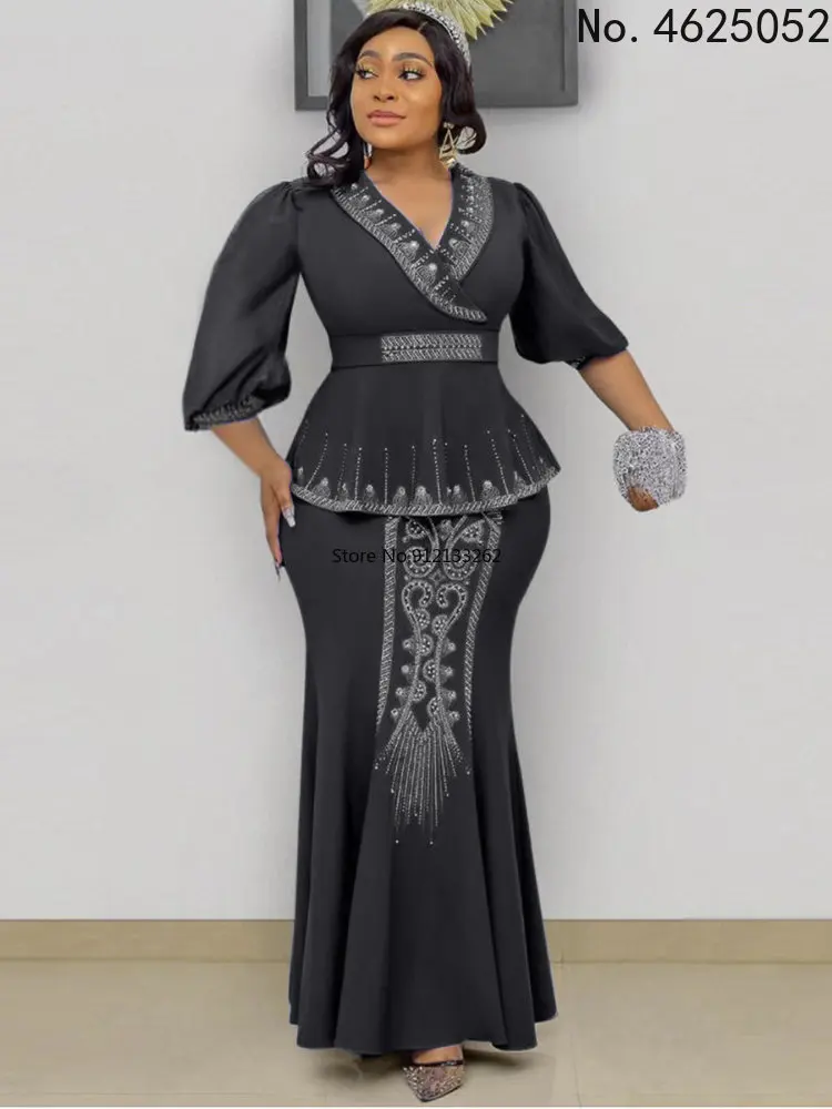 African Dresses for Women 2023 Elegant African Women Wedding Party Evening Gown Ruffle Sleeve Bodycon Long Dress African Clothes
African Dresses for Women 2023 Elegant African Women Wedding Party Evening Gown Ruffle Sleeve Bodycon Long Dress African Clothes