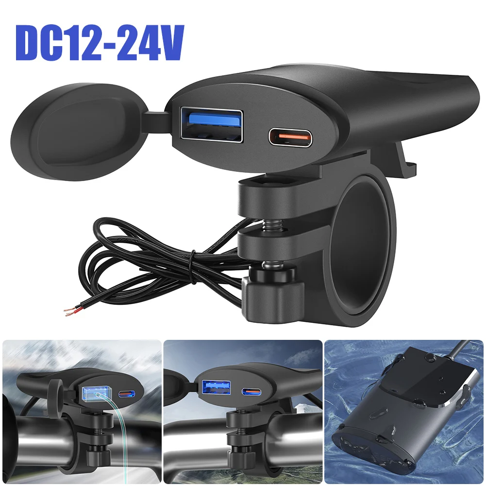 Motorcycle Phone Charger 12V-24V Dual USB Charger Adapter 30W Type-C 18W QC3.0 Fast Charging Auto Off Motorcycle Accessories
Motorcycle Phone Charger 12V-24V Dual USB Charger Adapter 30W Type-C 18W QC3.0 Fast Charging Auto Off Motorcycle Accessories