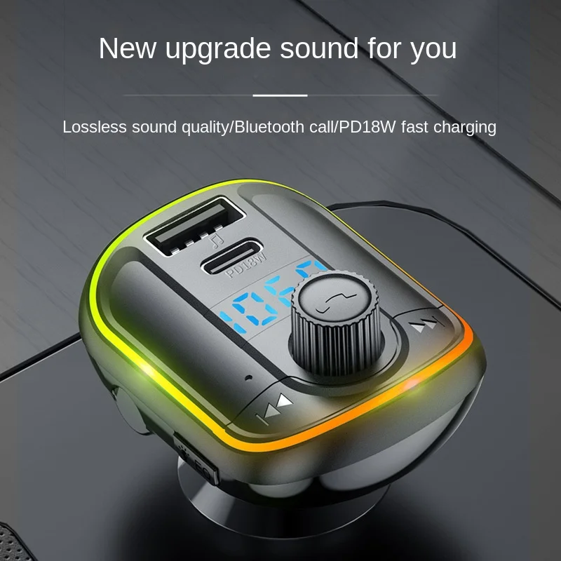 

T829 on Board Bluetooth Receiver MP3 Bluetooth FM Transmitter Bluetooth Player Colorful Light Pd18w Fast Charge Fm Transmitter