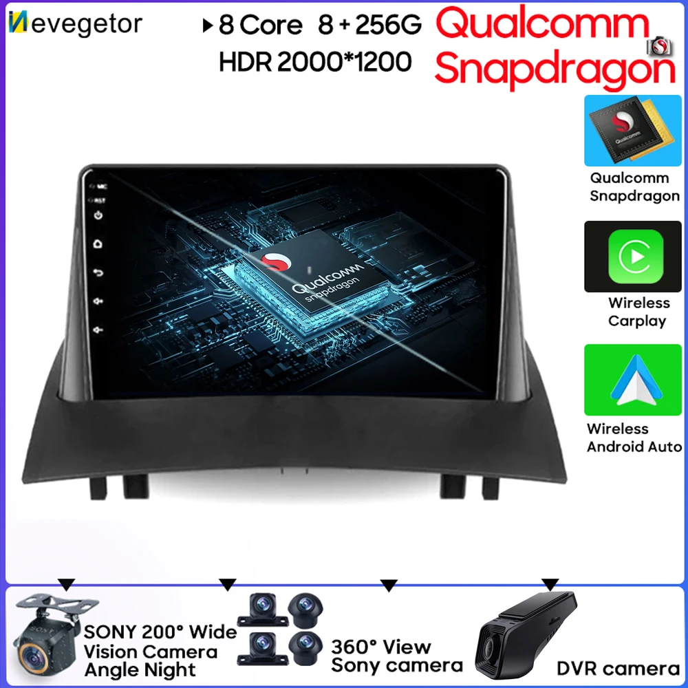 Qualcomm Snapdragon Carplay Android 13 For Renault Megane 2 2002 - 2009 Car Radio Player Touch Screen Rear Camera Bluetooth DSP
Qualcomm Snapdragon Carplay Android 13 For Renault Megane 2 2002 - 2009 Car Radio Player Touch Screen Rear Camera Bluetooth DSP