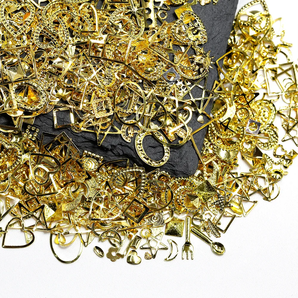 10g Metal Rivet 3D Charms Star Moon Stud Mix Gold UV Polish Gel Manicure Diy Nail Art Decoration Salon Supply Nail Jewelry 1bag
10g Metal Rivet 3D Charms Star Moon Stud Mix Gold UV Polish Gel Manicure Diy Nail Art Decoration Salon Supply Nail Jewelry 1bag