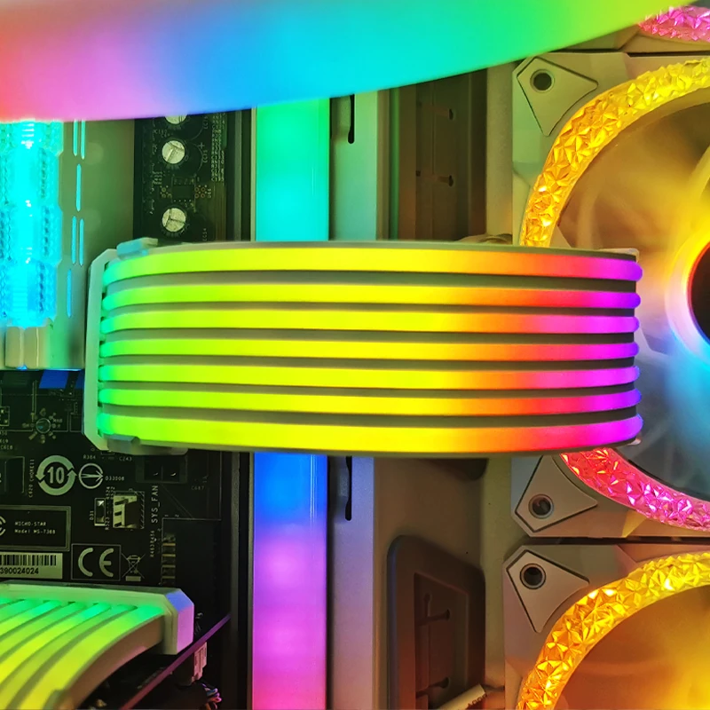 COOLMOON AOSOR Flexible Mounting Light PC Backlight Flexible LED Strip Light 5V ARGB Aura Sync Bendable DIY for 8P Graphics Card 
COOLMOON AOSOR Flexible Mounting Light PC Backlight Flexible LED Strip Light 5V ARGB Aura Sync Bendable DIY for 8P Graphics Card