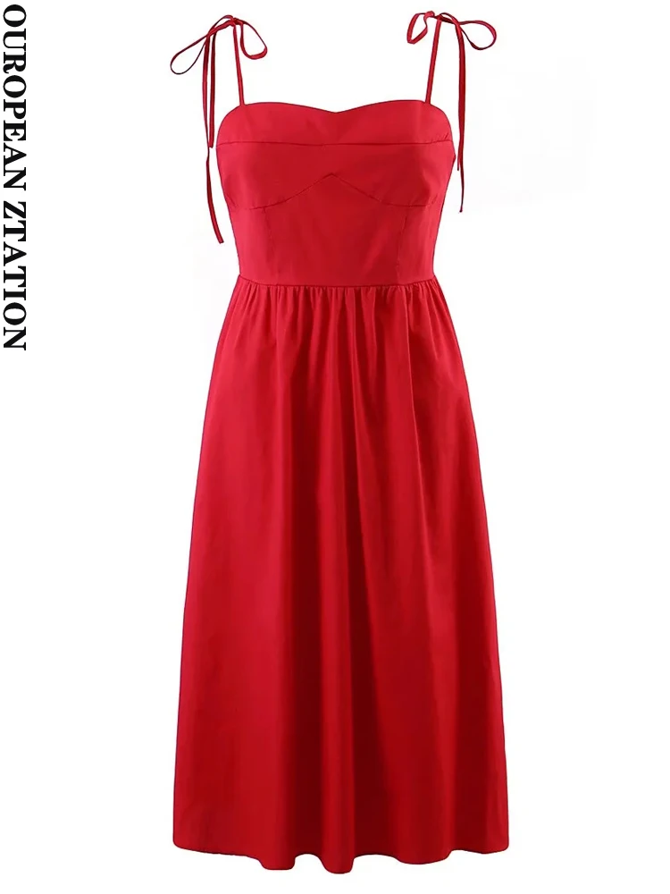PAILETE Women 2022 fashion french with tied midi dress vintage backless elastic thin straps female dresses vestidos mujer
PAILETE Women 2022 fashion french with tied midi dress vintage backless elastic thin straps female dresses vestidos mujer