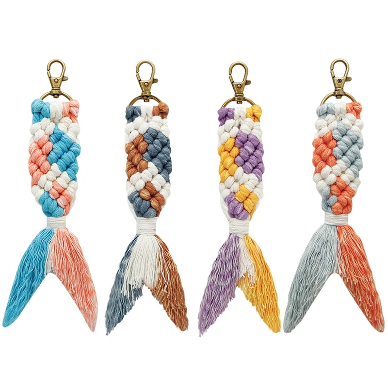 4 Pack Mini Macrame Mermaid Keychains Boho Tassel Bag Charms Handcrafted Accessory For Car Key Handbag Supplies
4 Pack Mini Macrame Mermaid Keychains Boho Tassel Bag Charms Handcrafted Accessory For Car Key Handbag Supplies