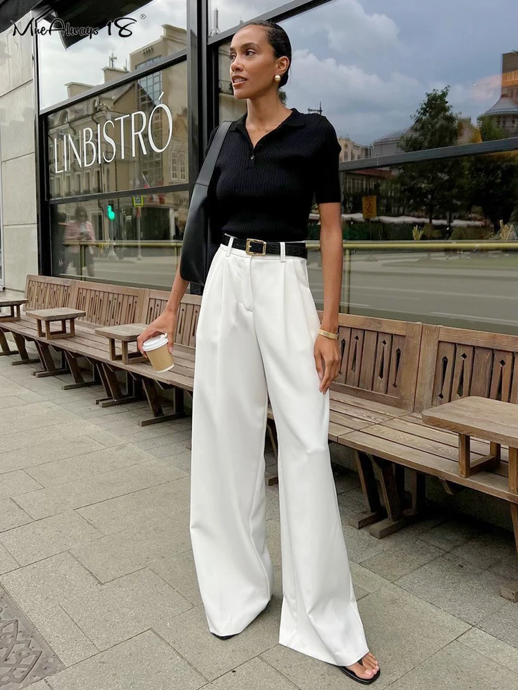 Mnealways18 White Satin High Waist Pants Elegant Women Floor-Length Pleated Trousers Casual Office Ladies Thin Baggy Pants 2023
Mnealways18 White Satin High Waist Pants Elegant Women Floor-Length Pleated Trousers Casual Office Ladies Thin Baggy Pants 2023
