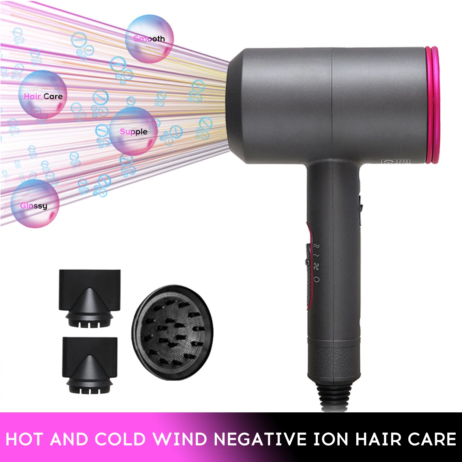 

Negative Ion Hair Dryer Unfolded Hair Dryers 5 Speed Adjustment Cold Hot Wind Blow Drier Quickly Dry Moulding Personal Hair Care