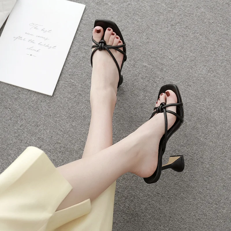 Summer women sandals narrow band vintage square toe high heels cross strap thong sandals women V shape design shoes women 
Summer women sandals narrow band vintage square toe high heels cross strap thong sandals women V shape design shoes women