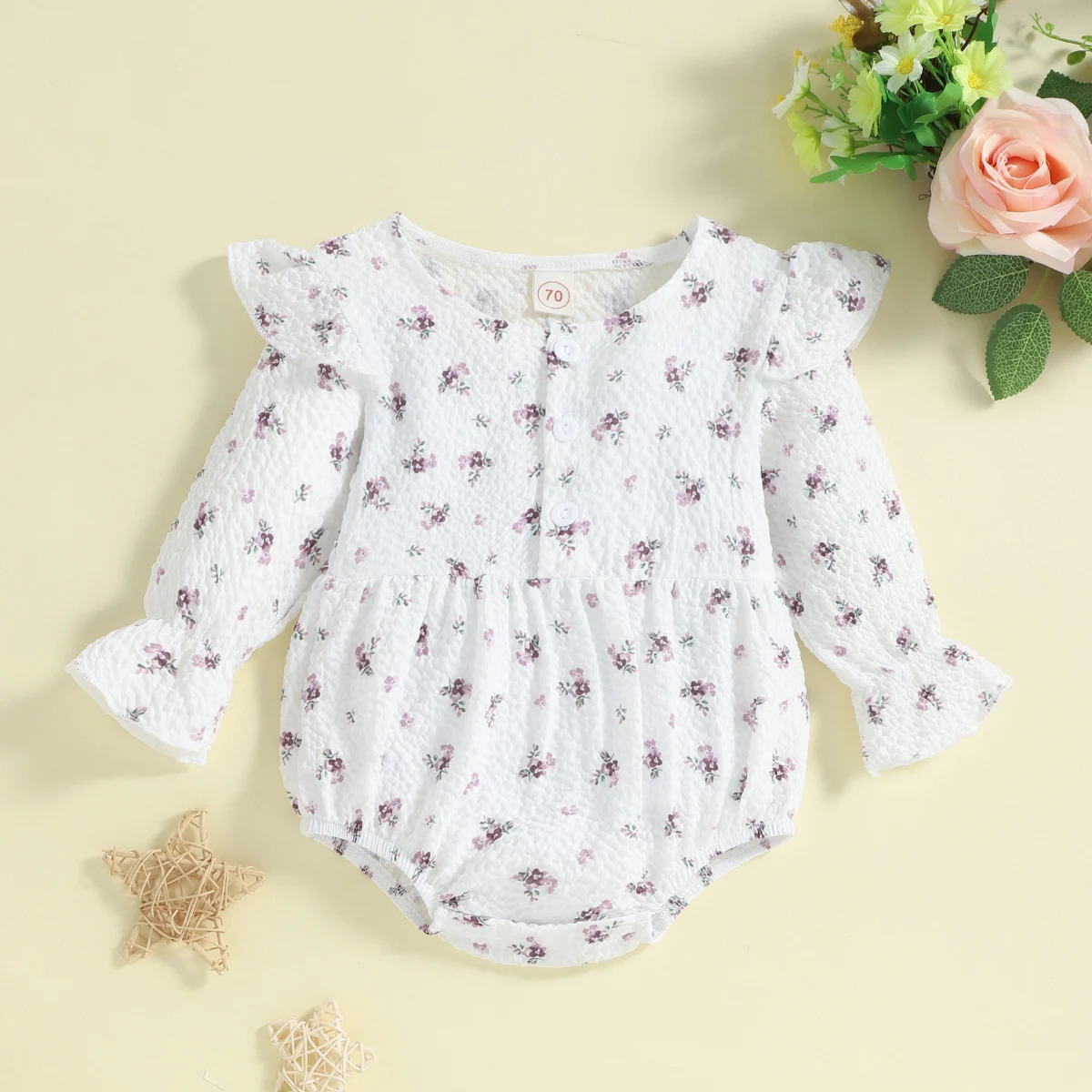 hibobi Baby Girls Romper Floral Cotton Long Sleeve Ruffle Jumpsuit Infant Clothing Autumn Newborn Baby One-Piece Clothes
hibobi Baby Girls Romper Floral Cotton Long Sleeve Ruffle Jumpsuit Infant Clothing Autumn Newborn Baby One-Piece Clothes