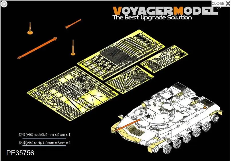 Voyager PE35756 Modern Russian BMD-2 Airborne Fighting Vehicle Gun barrel Include
Voyager PE35756 Modern Russian BMD-2 Airborne Fighting Vehicle Gun barrel Include