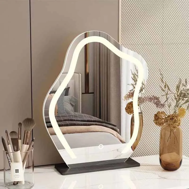 Led Lighted Makeup Mirror Irregular Desk Living Room Mirror Design Luxury Espejo Cuerpo Entero Home Decoration Accessories
Led Lighted Makeup Mirror Irregular Desk Living Room Mirror Design Luxury Espejo Cuerpo Entero Home Decoration Accessories