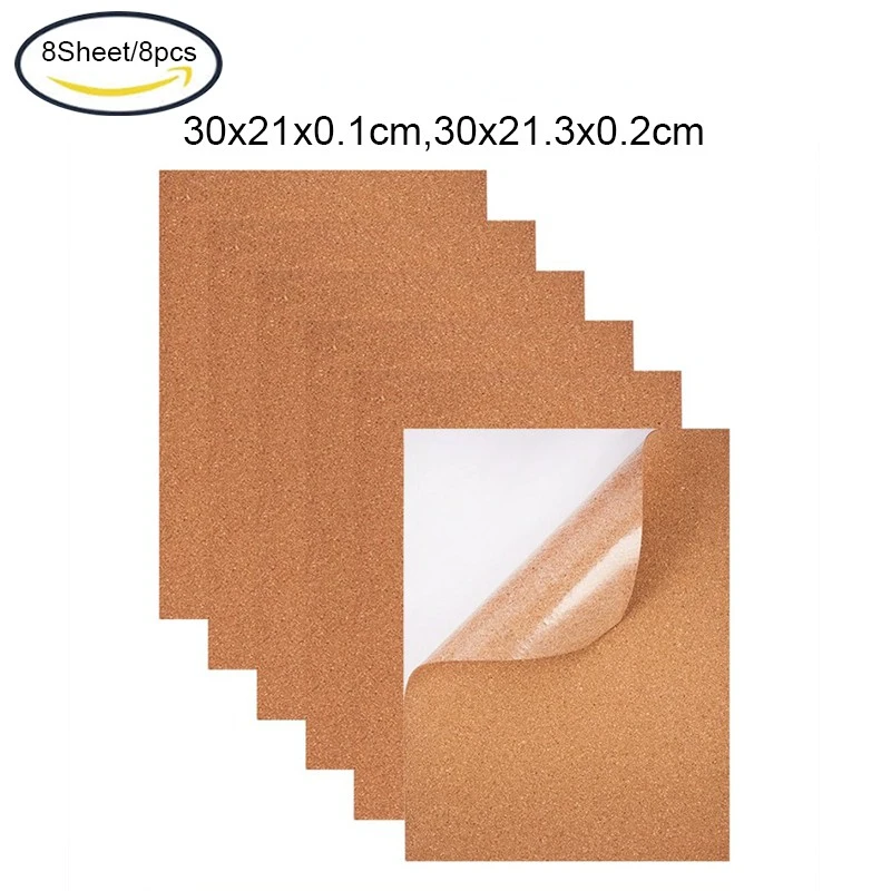 8 Pack Self-Adhesive A4 Size Cork Sheets Rectangle Insulation Cork Backing Sheets for DIY Crafts Supplies
8 Pack Self-Adhesive A4 Size Cork Sheets Rectangle Insulation Cork Backing Sheets for DIY Crafts Supplies