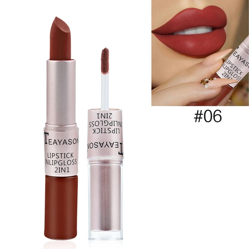 Portable Double Head Matte Lipstick Non- Stick Cup Velvety Lipstick Lip Gloss Waterproof Smudge-proof Liquid Lipstick
Portable Double Head Matte Lipstick Non- Stick Cup Velvety Lipstick Lip Gloss Waterproof Smudge-proof Liquid Lipstick