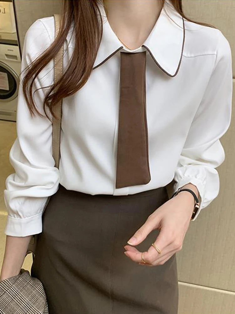 Zoki Japan Sweet Tie Casual Shirt Women Fashion Preppy Style Long Sleeve Blouse Korean All Match Female Solid Color Chic Tops
Zoki Japan Sweet Tie Casual Shirt Women Fashion Preppy Style Long Sleeve Blouse Korean All Match Female Solid Color Chic Tops