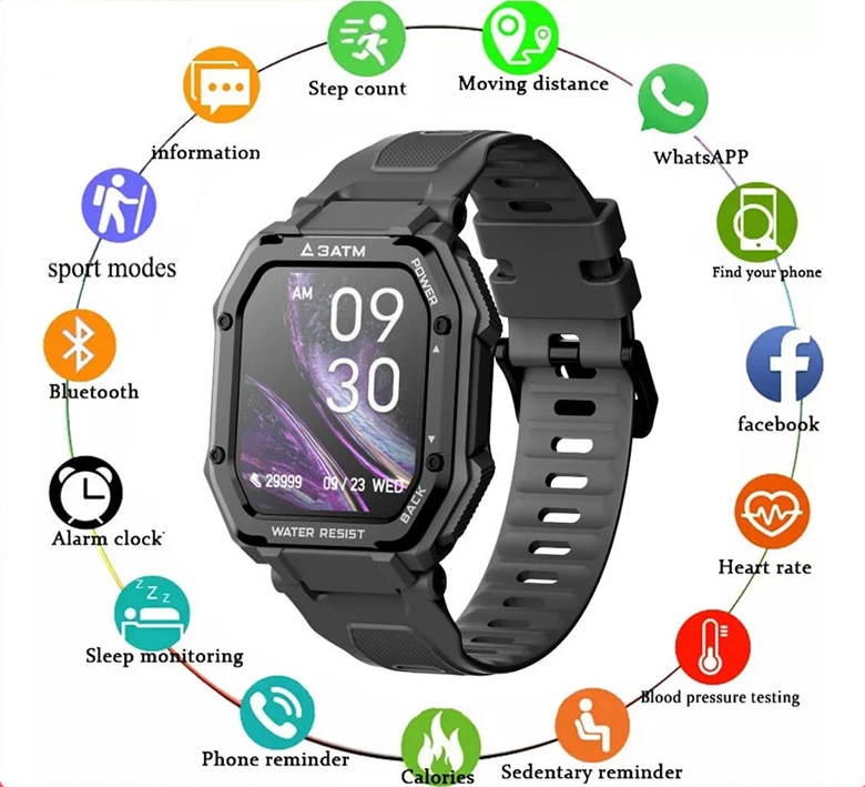 For Apple Xiaomi Huawei C16 3ATM Fitness Wristband Outdoor Watch Smart Swimming Diving Watch Waterproof Sports Blood Smart Watch
For Apple Xiaomi Huawei C16 3ATM Fitness Wristband Outdoor Watch Smart Swimming Diving Watch Waterproof Sports Blood Smart Watch