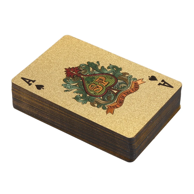 NEW-24K Gold Playing Cards Plastic Poker Game Deck Foil Pokers Pack Magic Cards Waterproof Card
NEW-24K Gold Playing Cards Plastic Poker Game Deck Foil Pokers Pack Magic Cards Waterproof Card